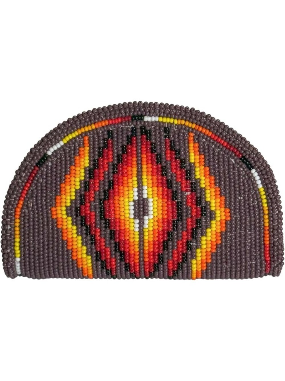 Chic Purple Beaded Coin Purse with Zipper Closure - Stylish & Functional